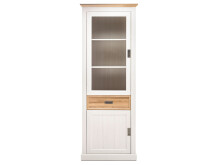 Vitrine >Briana< in New White aus MDF - 76x205x40cm (BxHxT)