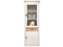 Vitrine >Briana< in New White aus MDF - 76x205x40cm (BxHxT)