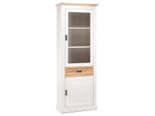 Vitrine >Briana< in New White aus MDF - 76x205x40cm (BxHxT)