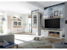 Wandboard >Briana< in New White aus MDF - 155x24x21cm (BxHxT)
