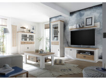 Wandboard >Briana< in New White aus MDF - 155x24x21cm (BxHxT)