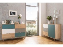 Kommode >Visby< in Sonoma-Eiche - 103x87x40cm (BxHxT)