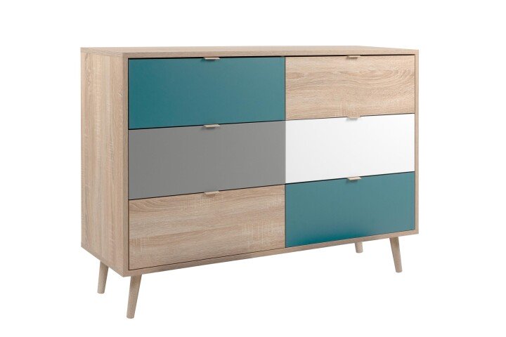 Kommode >Visby< in Sonoma-Eiche - 120x85x40cm (BxHxT)