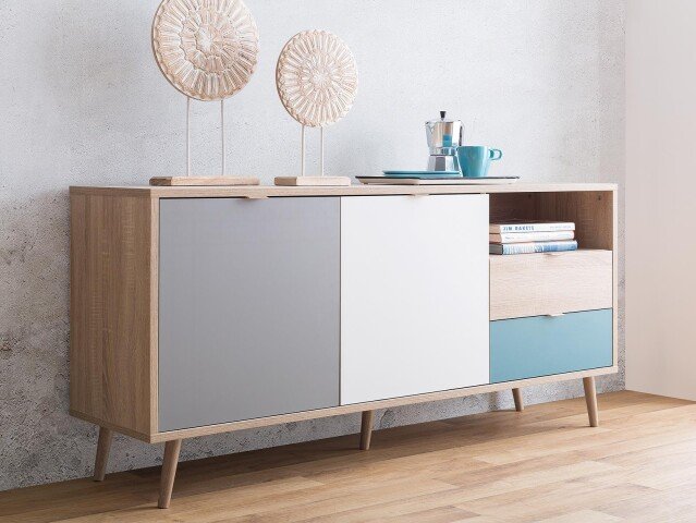 Sideboard >Visby< in Sonoma-Eiche - 150x68x40cm (BxHxT)