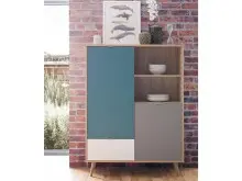 Highboard >Visby< in Sonoma-Eiche - 103x138x40cm...