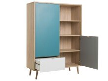 Highboard >Visby< in Sonoma-Eiche - 103x138x40cm (BxHxT)