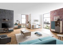 Highboard >Visby< in Sonoma-Eiche - 103x138x40cm (BxHxT)