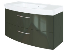 Badezimmer-Set >Graphit< in graphitgrau Grau-Hochglanz - 100x54x47cm (BxHxT)