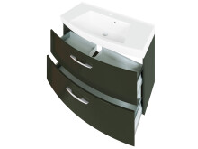 Badezimmer-Set >Graphit< in graphitgrau Grau-Hochglanz - 100x54x47cm (BxHxT)