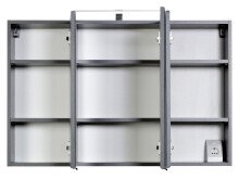 Badezimmer-Set >Graphit< in graphitgrau Grau-Hochglanz - 100x54x47cm (BxHxT)