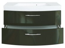 Badezimmer-Set >Graphit< in graphitgrau Grau-Hochglanz - 100x54x47cm (BxHxT)