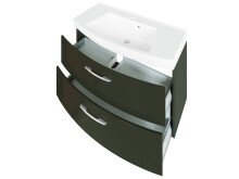 Badezimmer-Set >Graphit< in graphitgrau Grau-Hochglanz - 100x54x47cm (BxHxT)