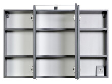 Badezimmer-Set >Graphit< in graphitgrau Grau-Hochglanz - 100x54x47cm (BxHxT)
