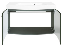 Badezimmer-Set >Graphit< in graphitgrau Grau-Hochglanz - 100x54x47cm (BxHxT)