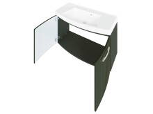 Badezimmer-Set >Graphit< in graphitgrau Grau-Hochglanz - 100x54x47cm (BxHxT)