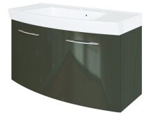 Badezimmer-Set >Graphit< in graphitgrau Grau-Hochglanz - 100x54x47cm (BxHxT)
