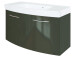 Badezimmer-Set >Graphit< in graphitgrau Grau-Hochglanz - 100x54x47cm (BxHxT)