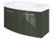 Badezimmer-Set >Graphit< in graphitgrau Grau-Hochglanz - 100x54x47cm (BxHxT)
