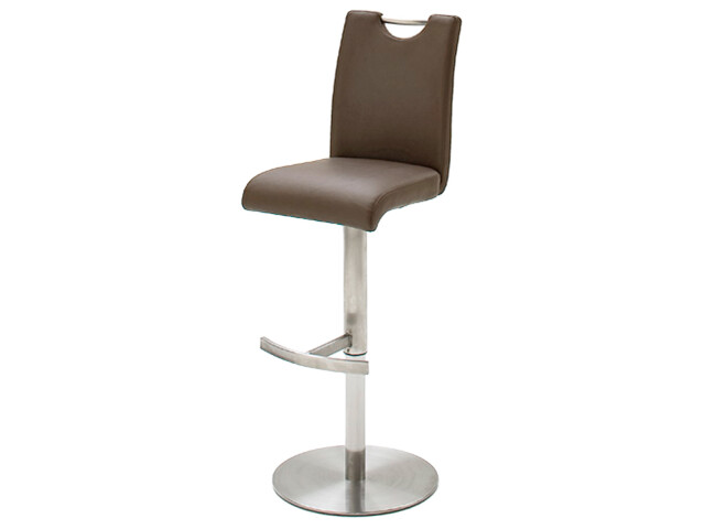 Barhocker >Amiens I< in Braun aus Edelstahl - 42x91x51cm (BxHxT)