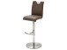 Barhocker >Amiens I< in Braun aus Edelstahl - 42x91x51cm (BxHxT)