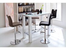 Barhocker >Amiens I< in Cappuccino aus Edelstahl - 42x91x51cm (BxHxT)