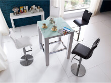 Barhocker >Amiens I< in Weiß aus Edelstahl - 42x91x51cm (BxHxT)