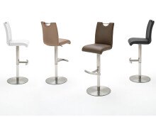 Barhocker >Amiens I< in Weiß aus Edelstahl - 42x91x51cm (BxHxT)