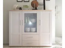 Highboard >Barbara< in Sibiu-Lärche aus Glas -...