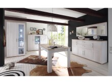 Highboard >Barbara< in Sibiu-Lärche aus Glas - 156x137x46cm (BxHxT)