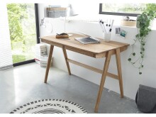 Schreibtisch >Cornelle< in Asteiche aus Massivholz - 120x75x65cm (BxHxT)