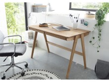 Schreibtisch >Cornelle< in Asteiche aus Massivholz - 120x75x65cm (BxHxT)