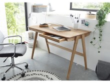Schreibtisch >Cornelle< in Asteiche aus Massivholz - 120x75x65cm (BxHxT)