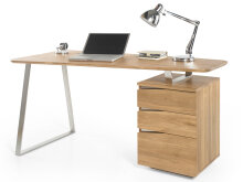 Schreibtisch >Tartu< in Asteiche geölt aus Massivholz - 150x75x67cm (BxHxT)