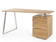 Schreibtisch >Tartu< in Asteiche geölt aus Massivholz - 150x75x67cm (BxHxT)