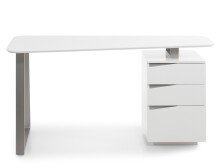 Schreibtisch >Tartu< in Weiß matt lackiert aus MDF - 150x76x67cm (BxHxT)