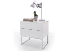 Nachtkonsole >Newark< in Weiß/Hochglanz aus Metall - 50x50x40cm (BxHxT)