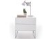 Nachtkonsole >Newark< in Weiß/Hochglanz aus Metall - 50x50x40cm (BxHxT)