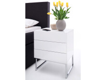 Nachtkonsole >Newark< in Weiß/Hochglanz aus...