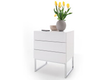 Nachtkonsole >Newark< in Weiß/Hochglanz aus Metall - 50x60x40cm (BxHxT)