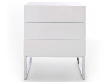 Nachtkonsole >Newark< in Weiß/Hochglanz aus Metall - 50x60x40cm (BxHxT)