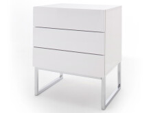 Nachtkonsole >Newark< in Weiß/Hochglanz aus Metall - 50x60x40cm (BxHxT)