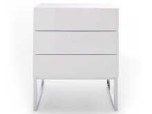 Nachtkonsole >Newark< in Weiß/Hochglanz aus Metall - 50x60x40cm (BxHxT)