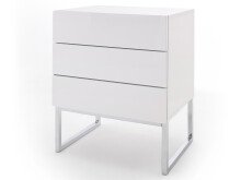 Nachtkonsole >Newark< in Weiß/Hochglanz aus Metall - 50x60x40cm (BxHxT)