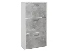 Schuhkipper >Filton< in Weiß Beton - 61x115x25cm (BxHxT)