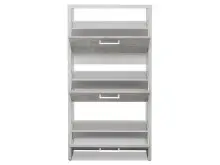 Schuhkipper >Filton< in Weiß Beton - 61x115x25cm (BxHxT)
