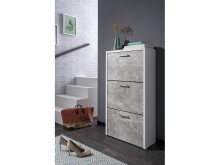 Schuhkipper >Filton< in Weiß Beton - 61x115x25cm (BxHxT)