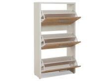 Schuhkipper >Filton< in Weiß Eiche - 61x115x25cm (BxHxT)