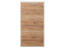 Schuhkipper >Filton< in Weiß Eiche - 61x115x25cm (BxHxT)
