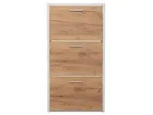Schuhkipper >Filton< in Weiß Eiche - 61x115x25cm (BxHxT)
