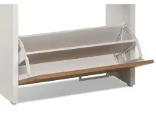Schuhkipper >Filton< in Weiß Eiche - 61x115x25cm (BxHxT)